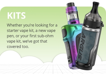 Whether you're looking for a starter vape kit, a new vape pen, or your first sub-ohm vape kit, we've got that covered too!